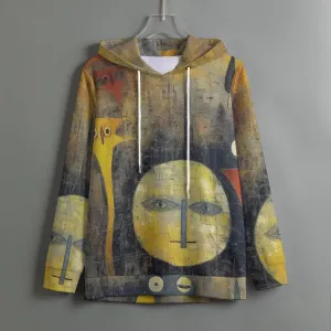 159. All-Over Print Women's Pullover Hoodie With Drawstring moon, abstract, print