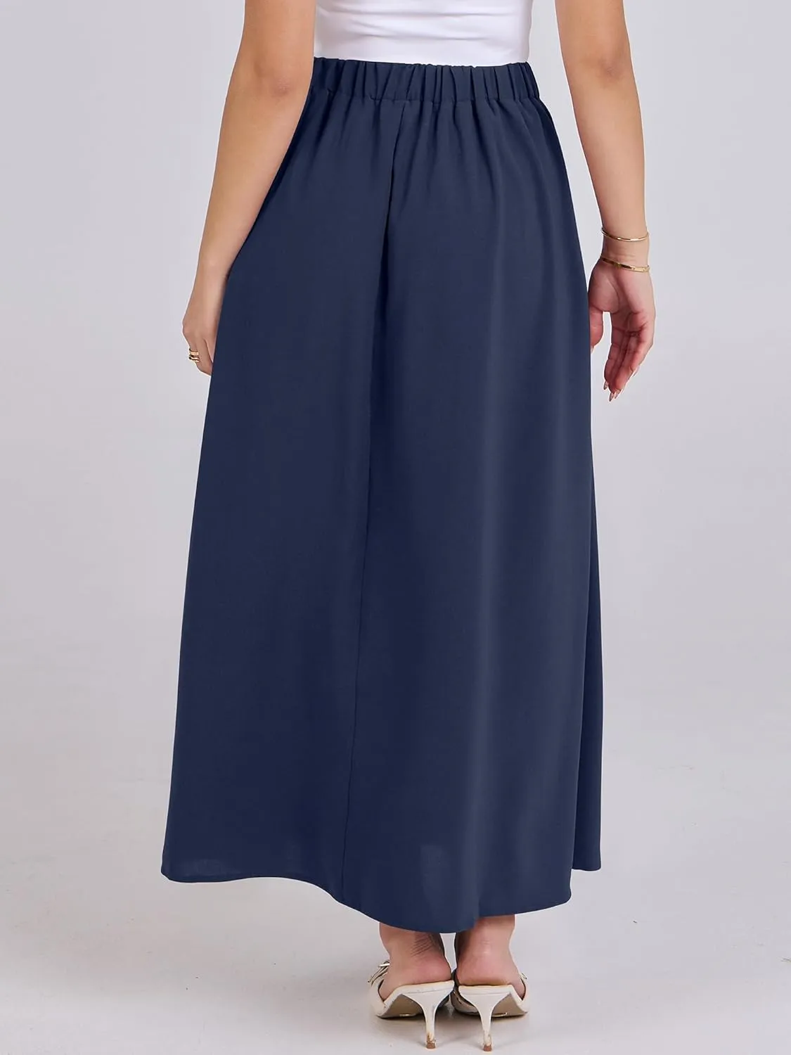ANRABESS Women A-Line Pleated High Waist Maxi Skirt Full Ankle Length Flowy Swing Elegant Dressy Casual Work Long Skirts