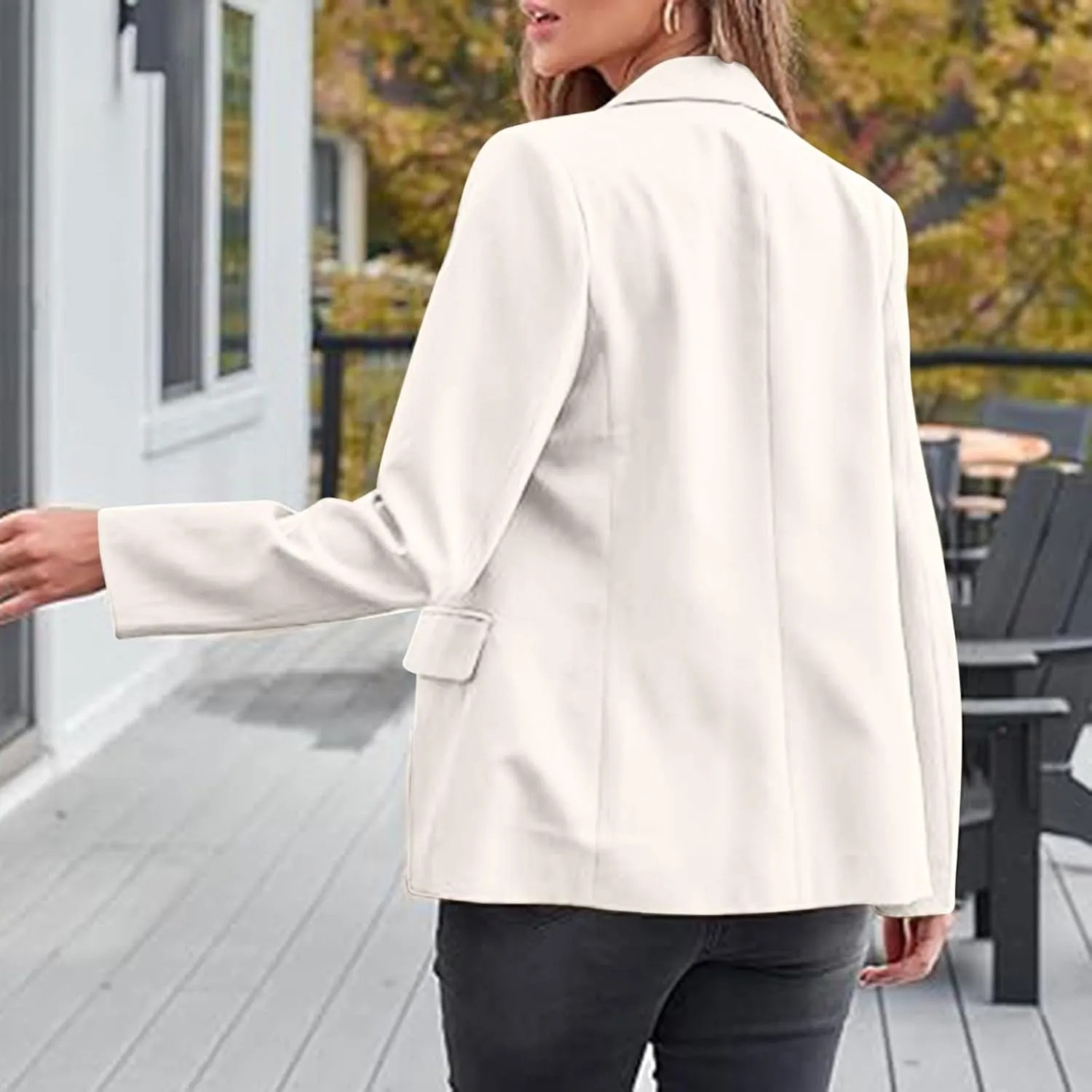 Blazers for Women Business Button Down Long Sleeve Fall Jackets for Women 2024 Dressy Fall Clothes for Women 2024