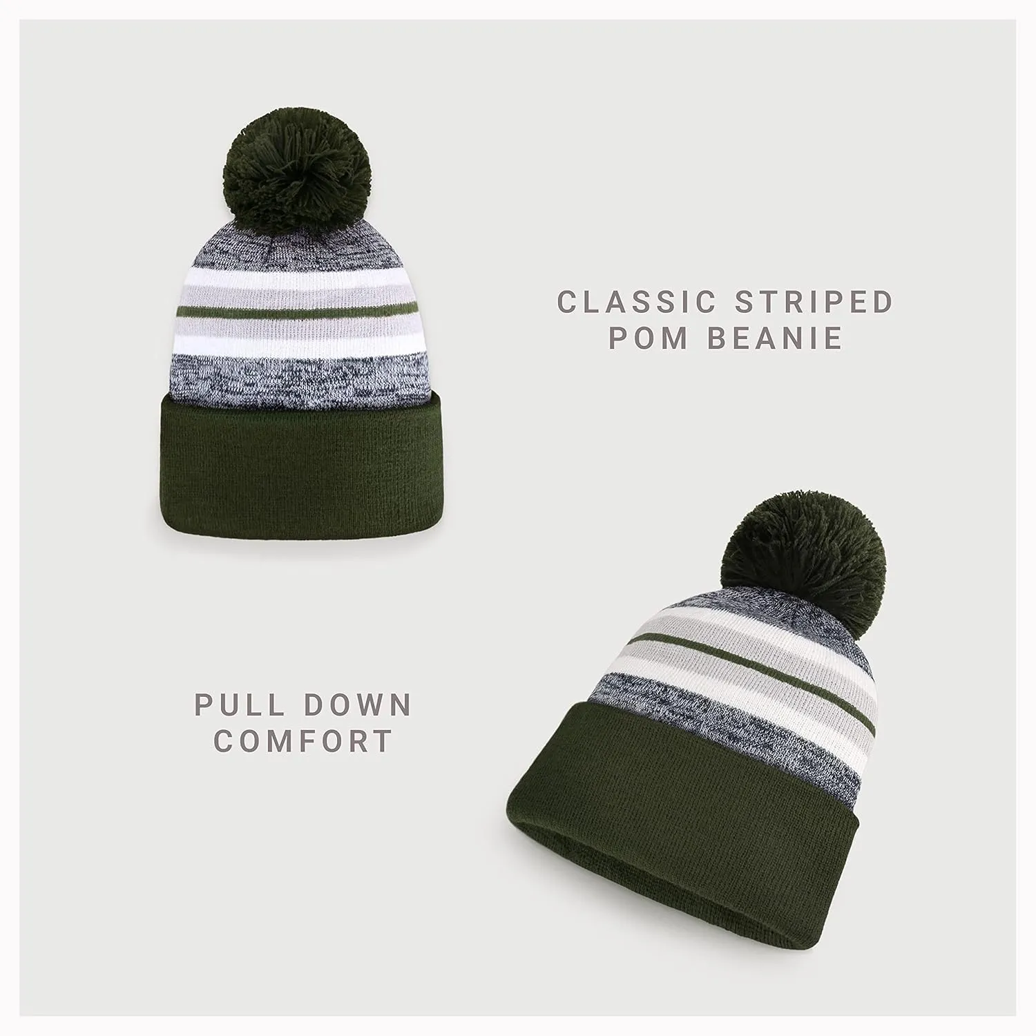 CHOK.LIDS Plain Color Stripe Beanies for Men and Women Soft Acrylic Knit Cuffed Beanie Cap Winter Hat Outdoor
