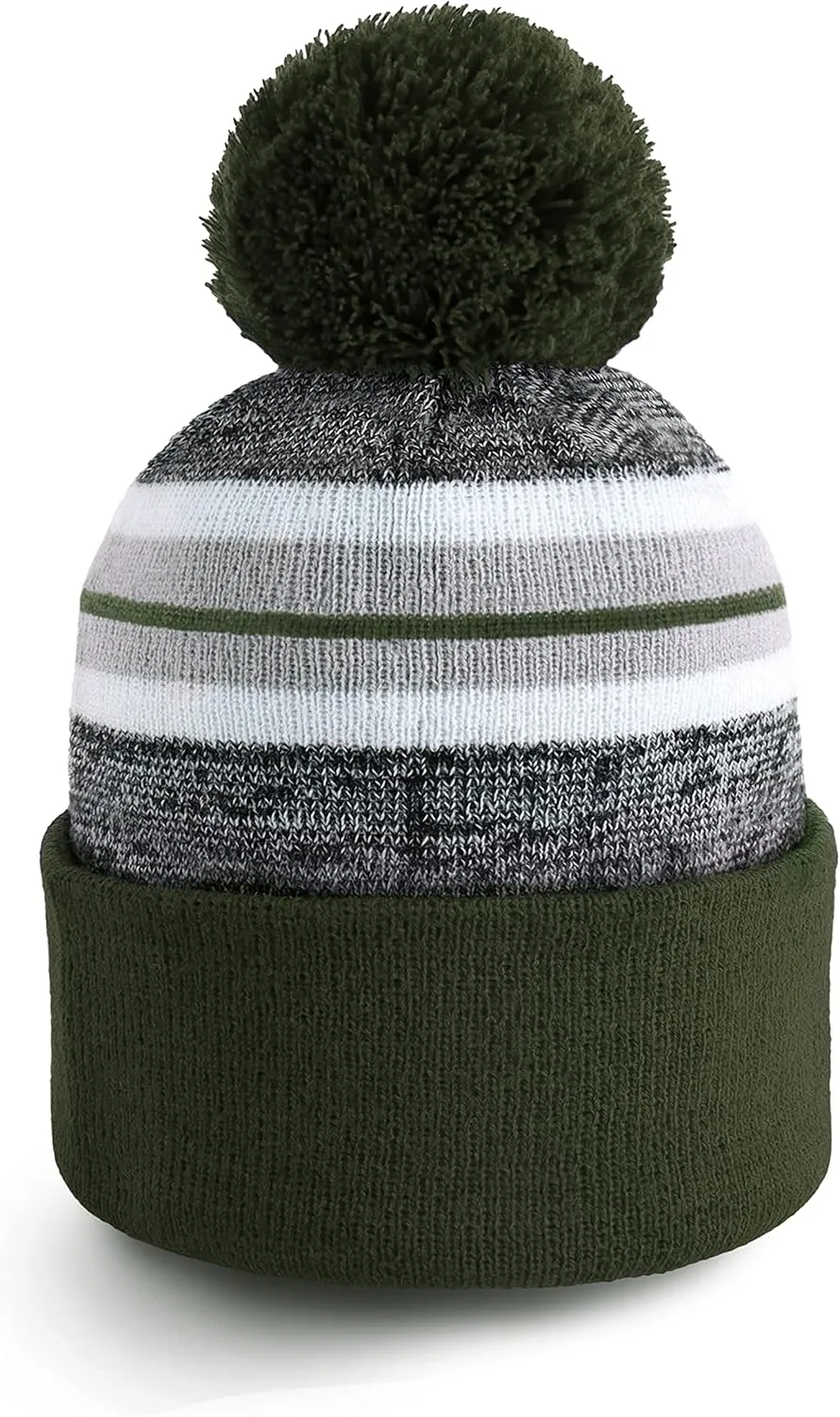 CHOK.LIDS Plain Color Stripe Beanies for Men and Women Soft Acrylic Knit Cuffed Beanie Cap Winter Hat Outdoor