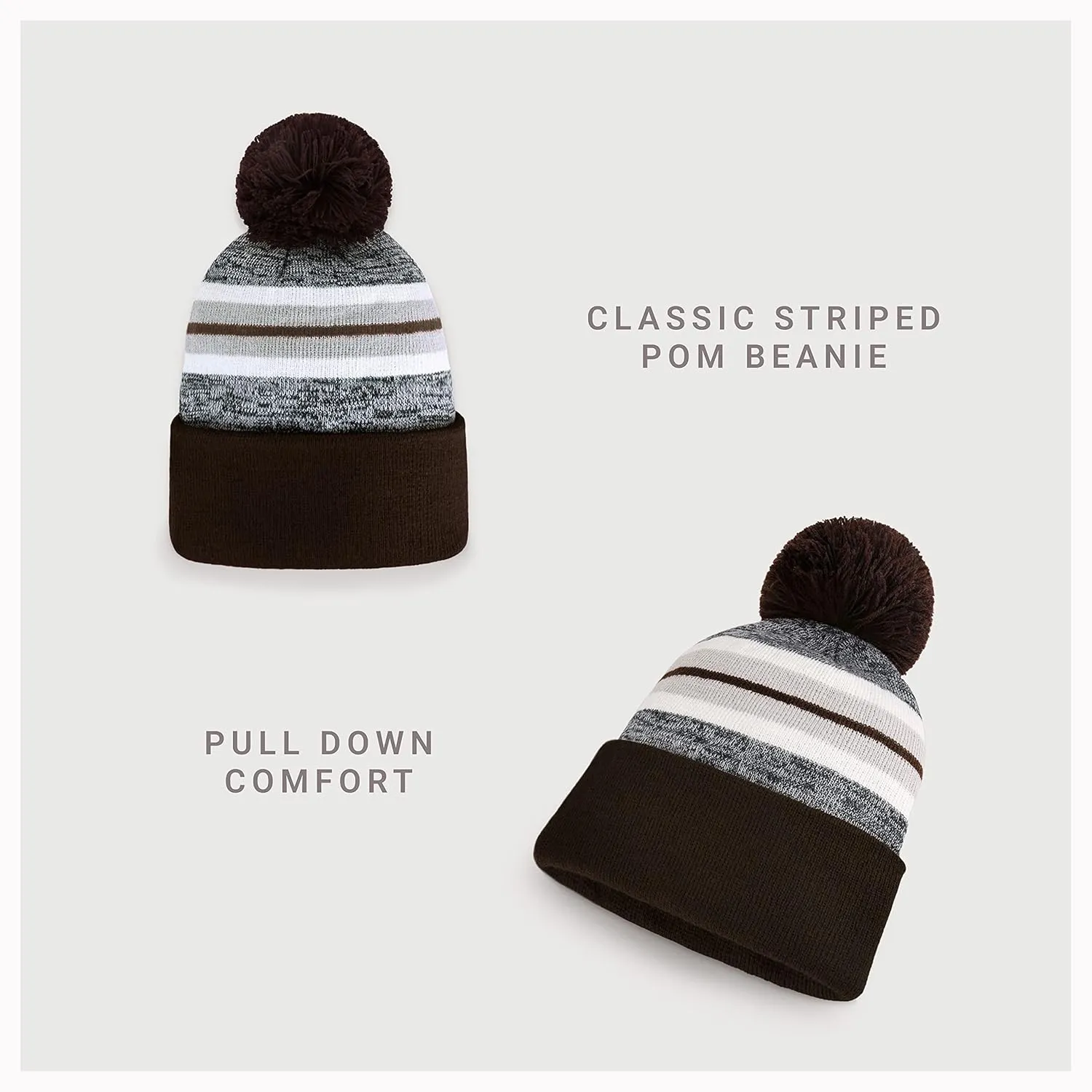 CHOK.LIDS Plain Color Stripe Beanies for Men and Women Soft Acrylic Knit Cuffed Beanie Cap Winter Hat Outdoor