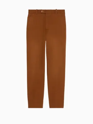 Cotton drill straight-leg trousers