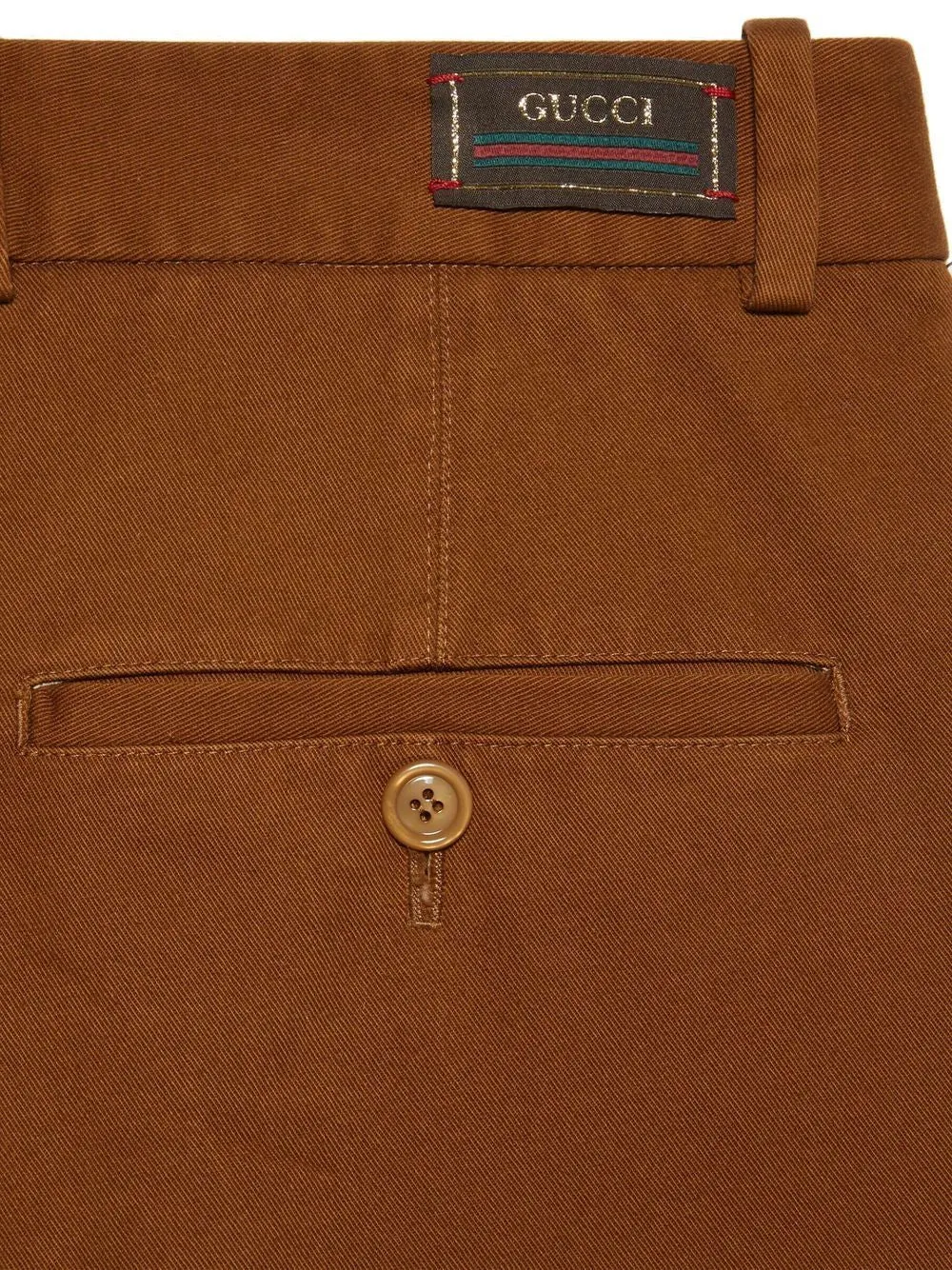 Cotton drill straight-leg trousers