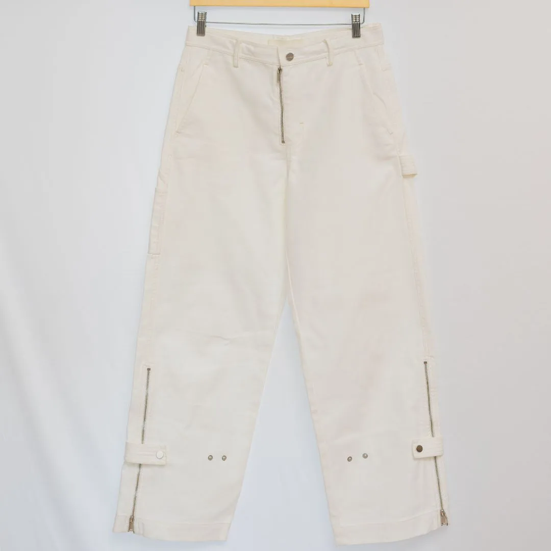Dion Lee White Wide Leg Denim Pants