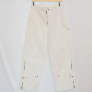 Dion Lee White Wide Leg Denim Pants