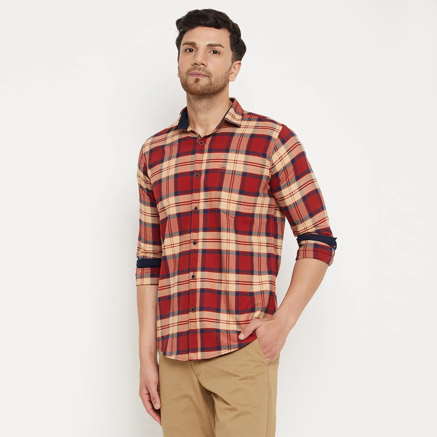 Duke Stardust Men Full Sleeve Cotton Shirt (SDO5CKOM)