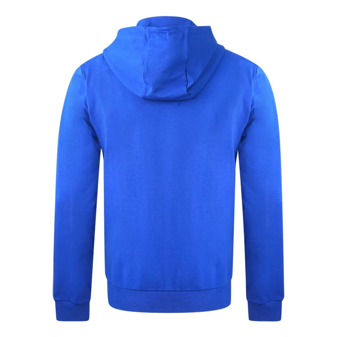 Ea7 Metal Chest Logo Blue Zip Up Hoodie