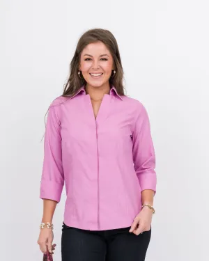 Foxcroft Taylor 3/4 Shirt Rose Quartz