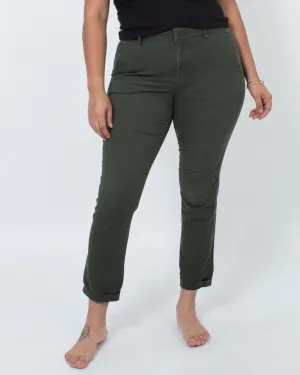Green Straight Leg Trousers