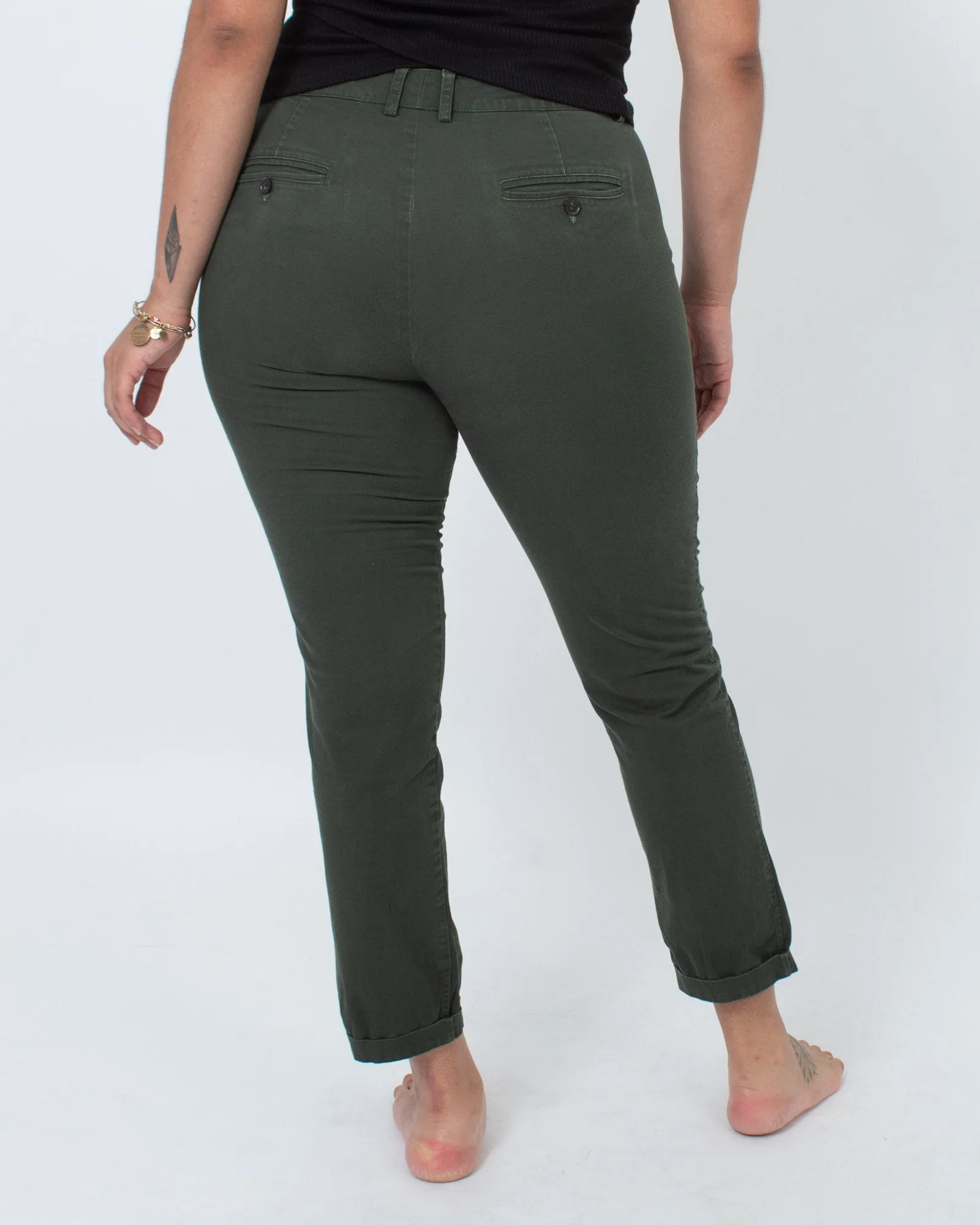 Green Straight Leg Trousers