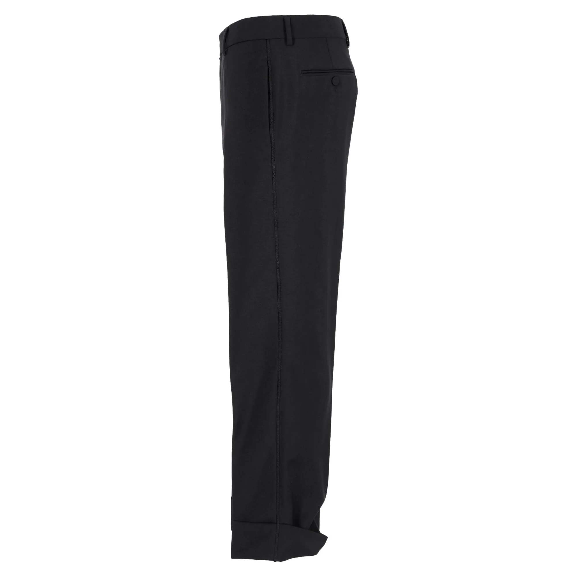 Gucci Straight Leg Trousers in Black Wool