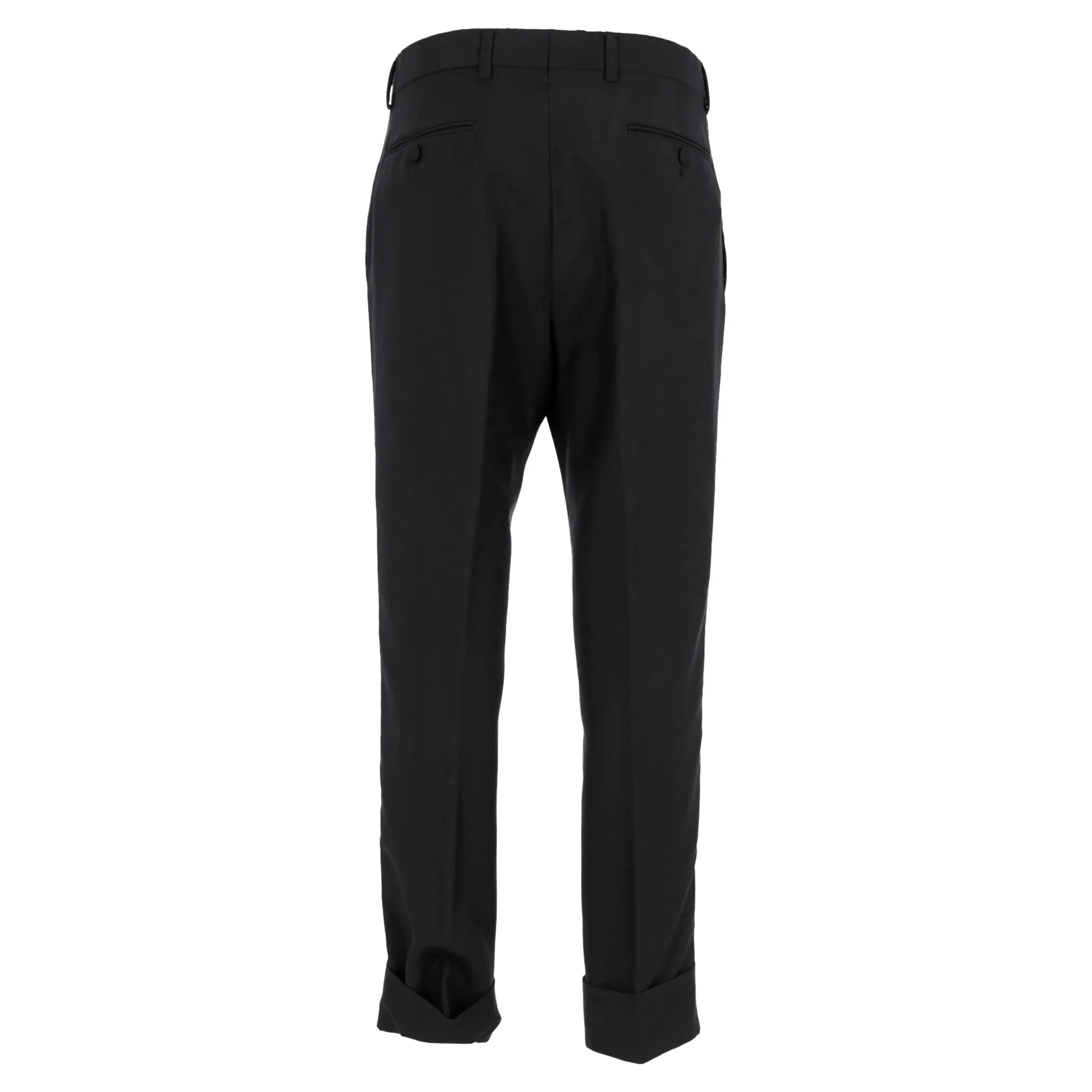 Gucci Straight Leg Trousers in Black Wool
