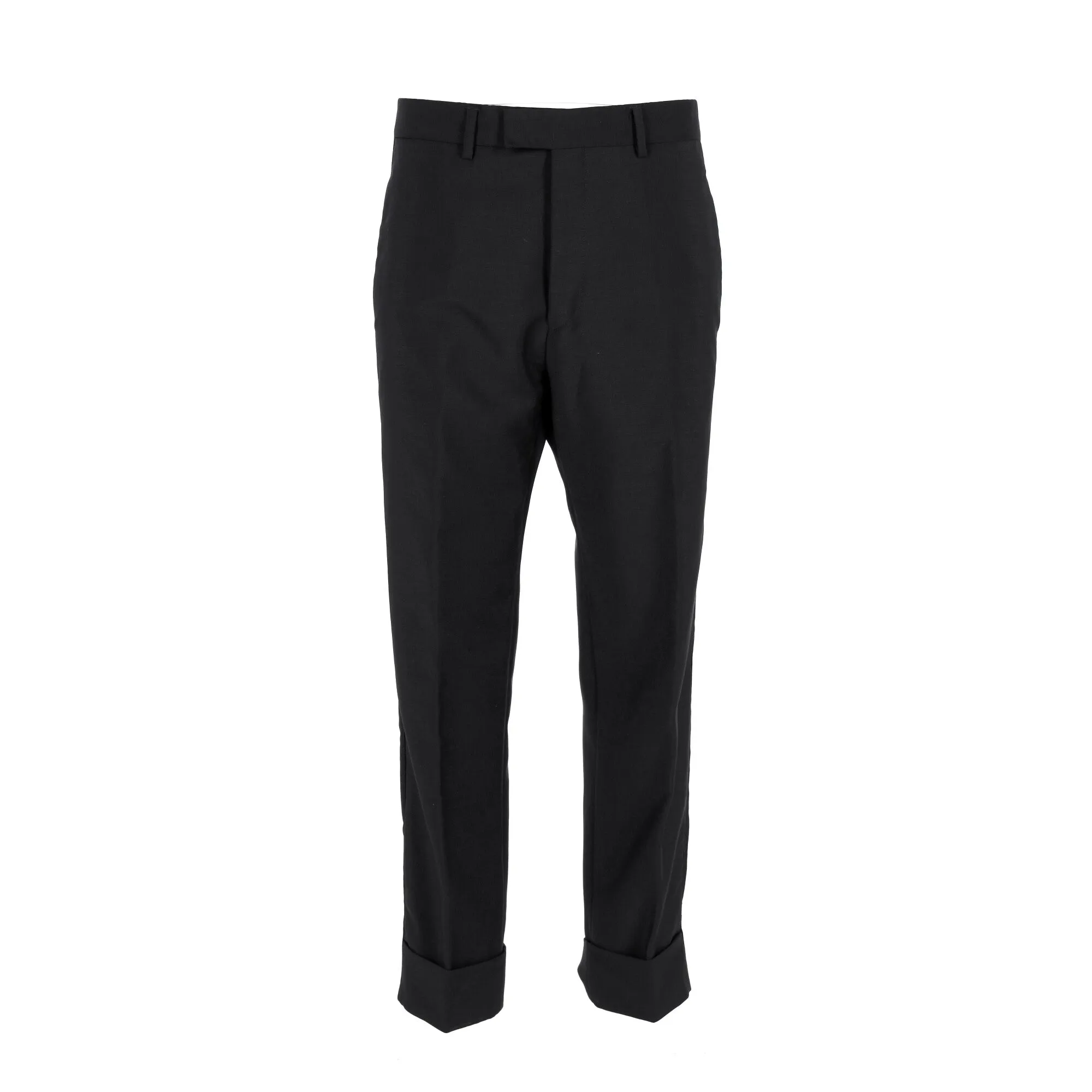 Gucci Straight Leg Trousers in Black Wool