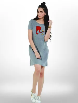 Human Love Animal Printed Long T-shirt For Women's