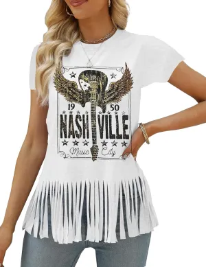 iliheyov Nashville Tank Top for Women Country Music Festival Graphic Print Sleeveless Nash Music Tank Tops