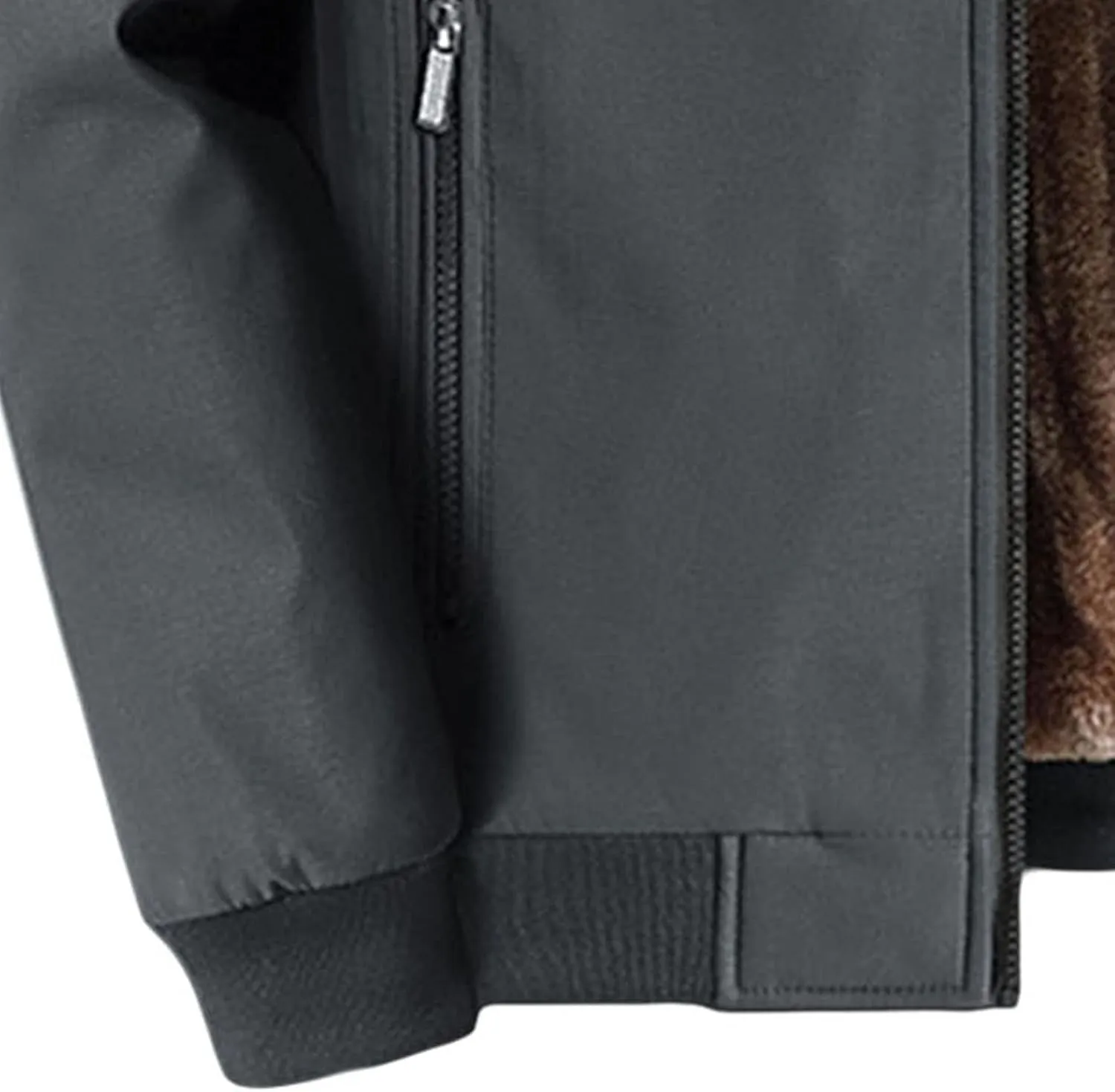 JEShifangjiusu Men'S Plus Velvet Padded Zipper Winter Warm Solid Fleece Jacket Stand Collar Pocket Heavy Loose Coat