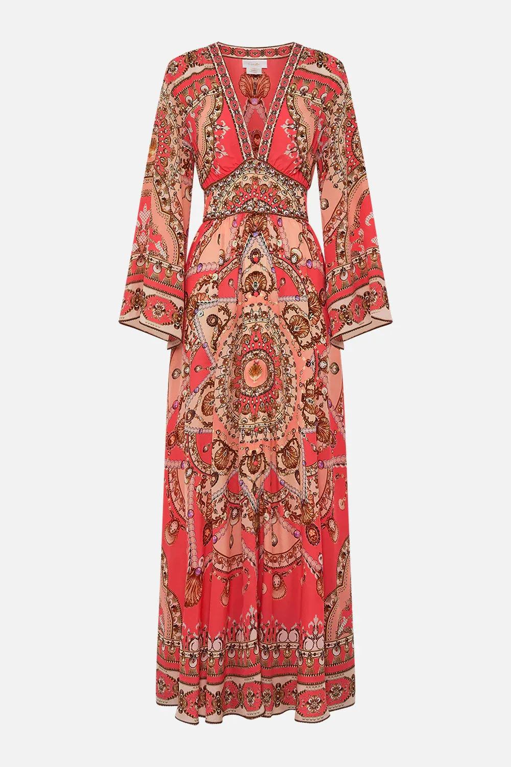 Kimono Sleeve Dress With Shirring Details Shell Games - Camilla