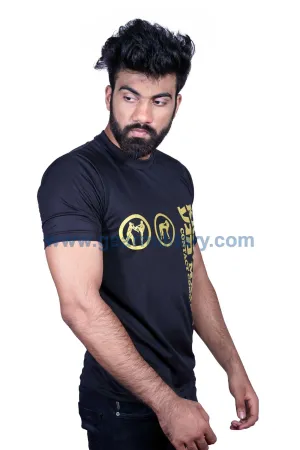 Krav Maga Black Half Sleeves T Shirt