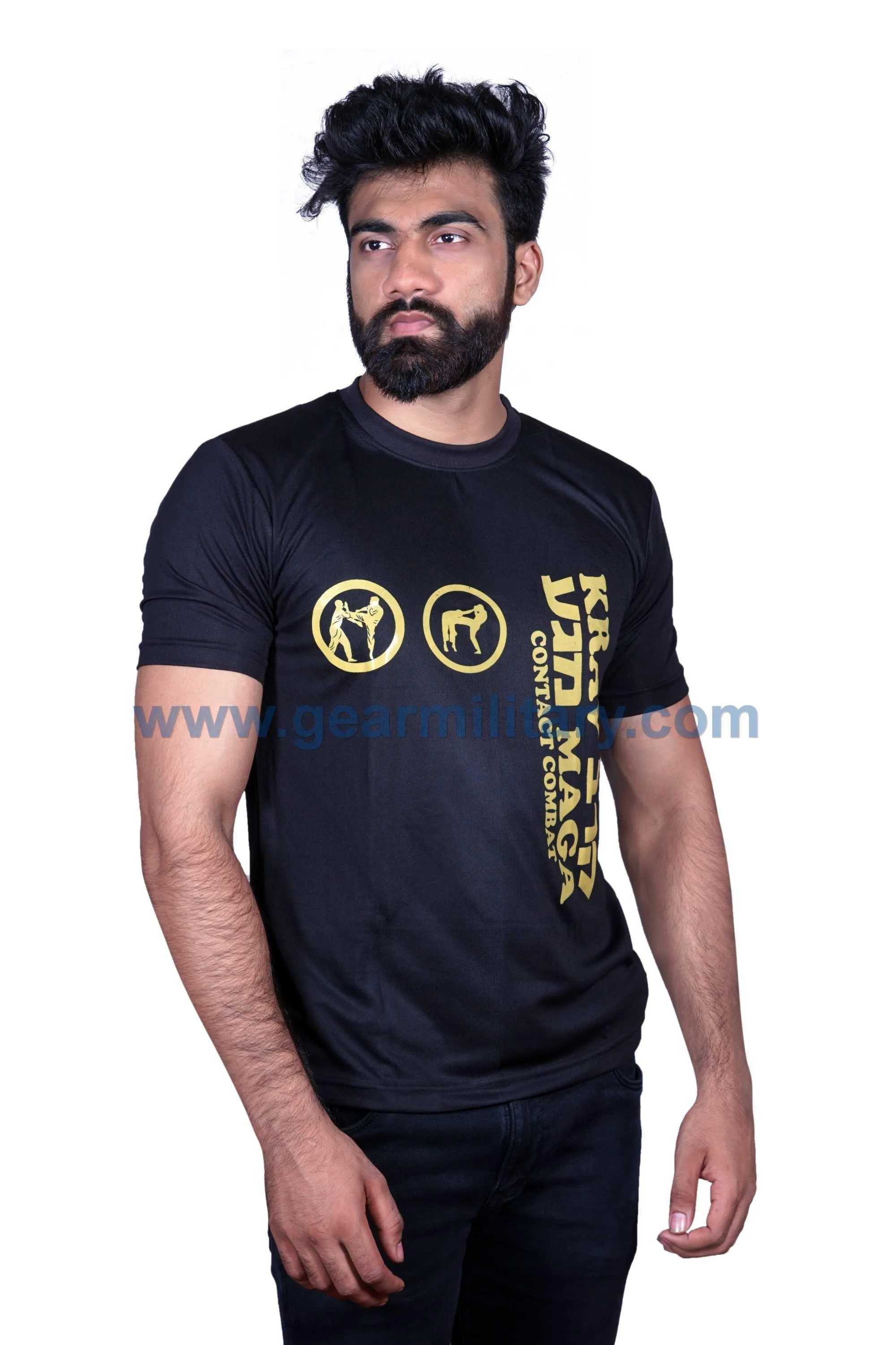 Krav Maga Black Half Sleeves T Shirt