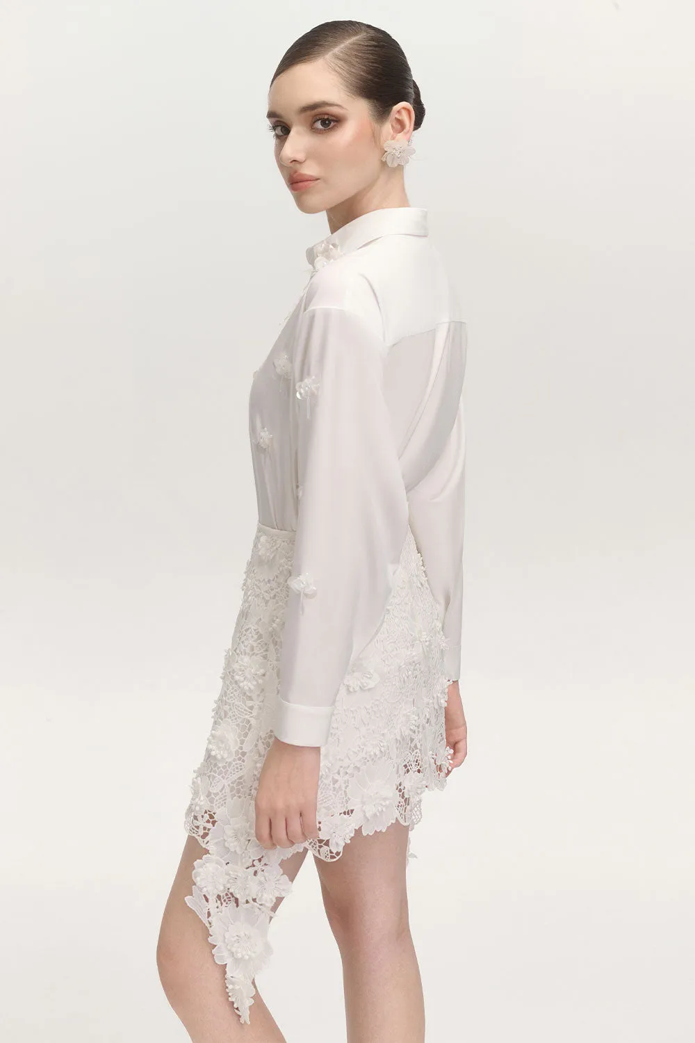 Lala A-line Floral Lace Mini Skirt