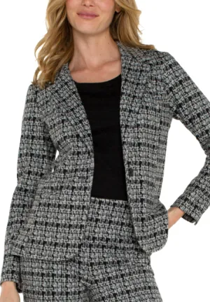 Liverpool Grey Plaid Fitted Blazer