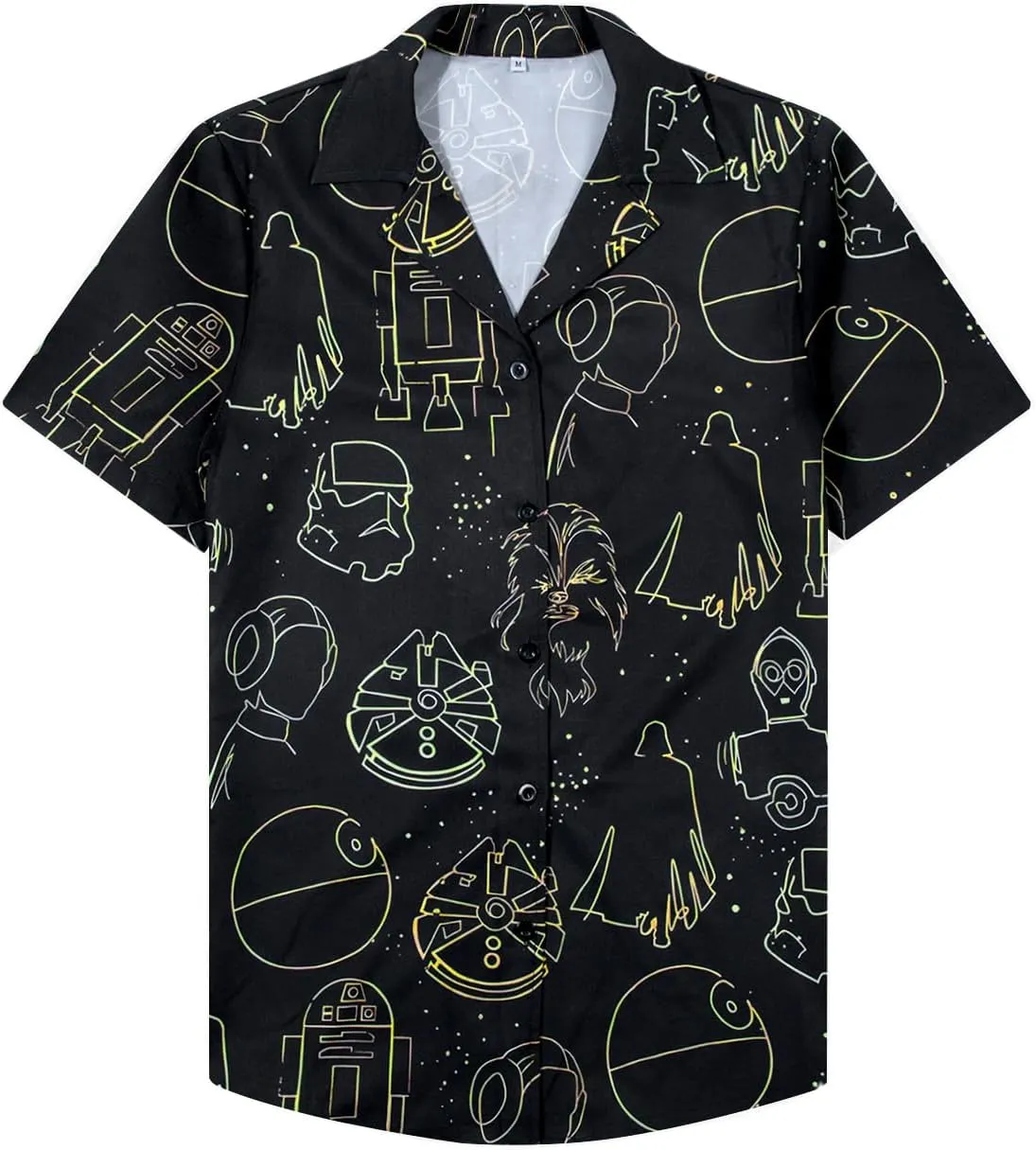 Movie Button Down Shirts Women: Spaceship Hawaii Blouse Oversized Summer Beach Tops Space Battle Movie Lover Gifts Tee