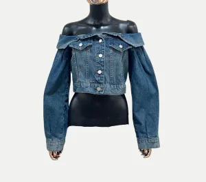 Off Shoulder Denim Jacket Small