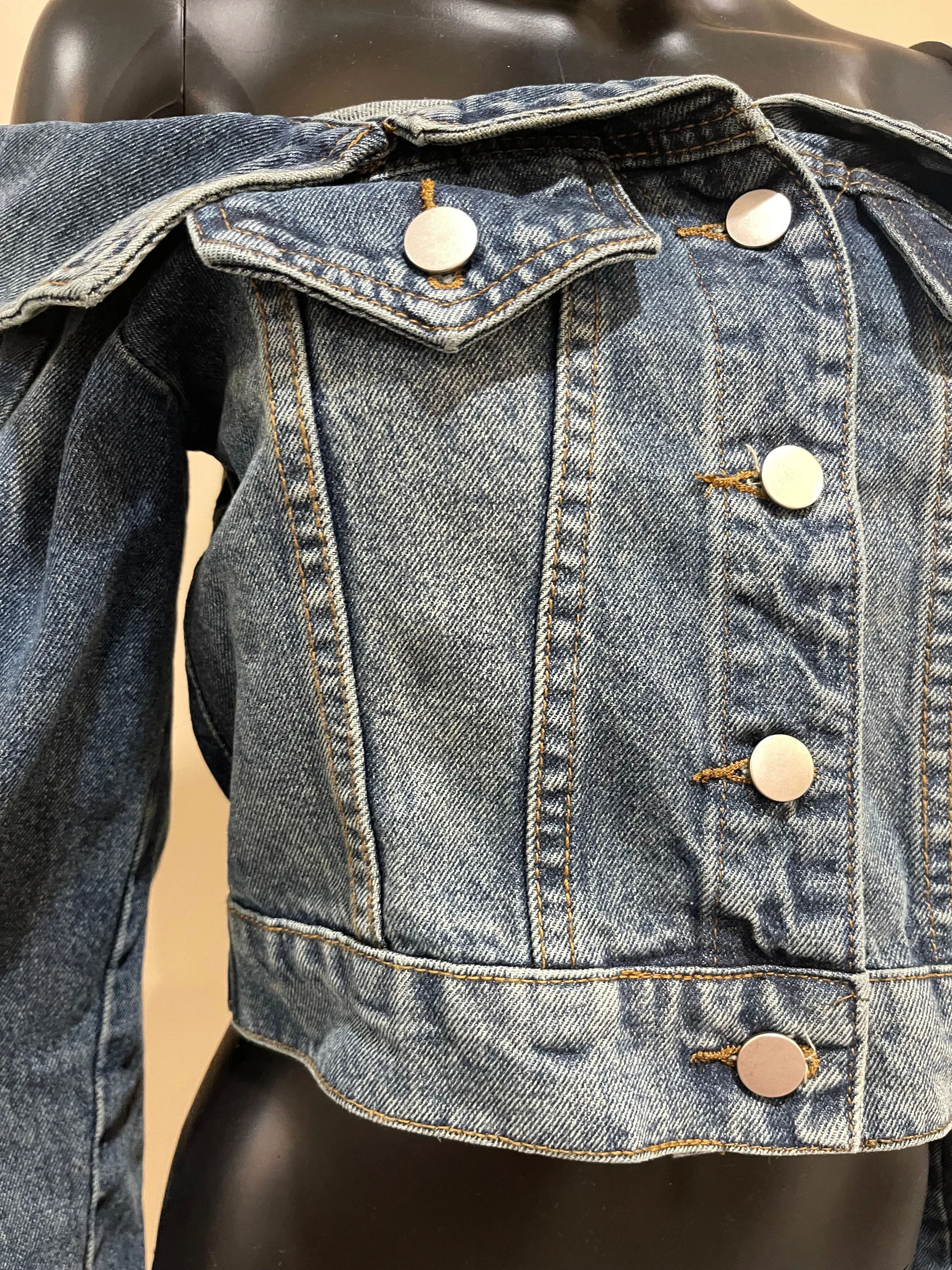 Off Shoulder Denim Jacket Small