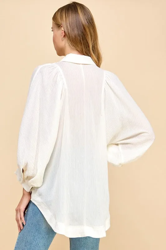 Oversized Shoulder Detail Raglan Blouse