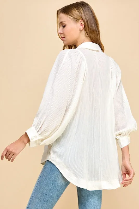Oversized Shoulder Detail Raglan Blouse