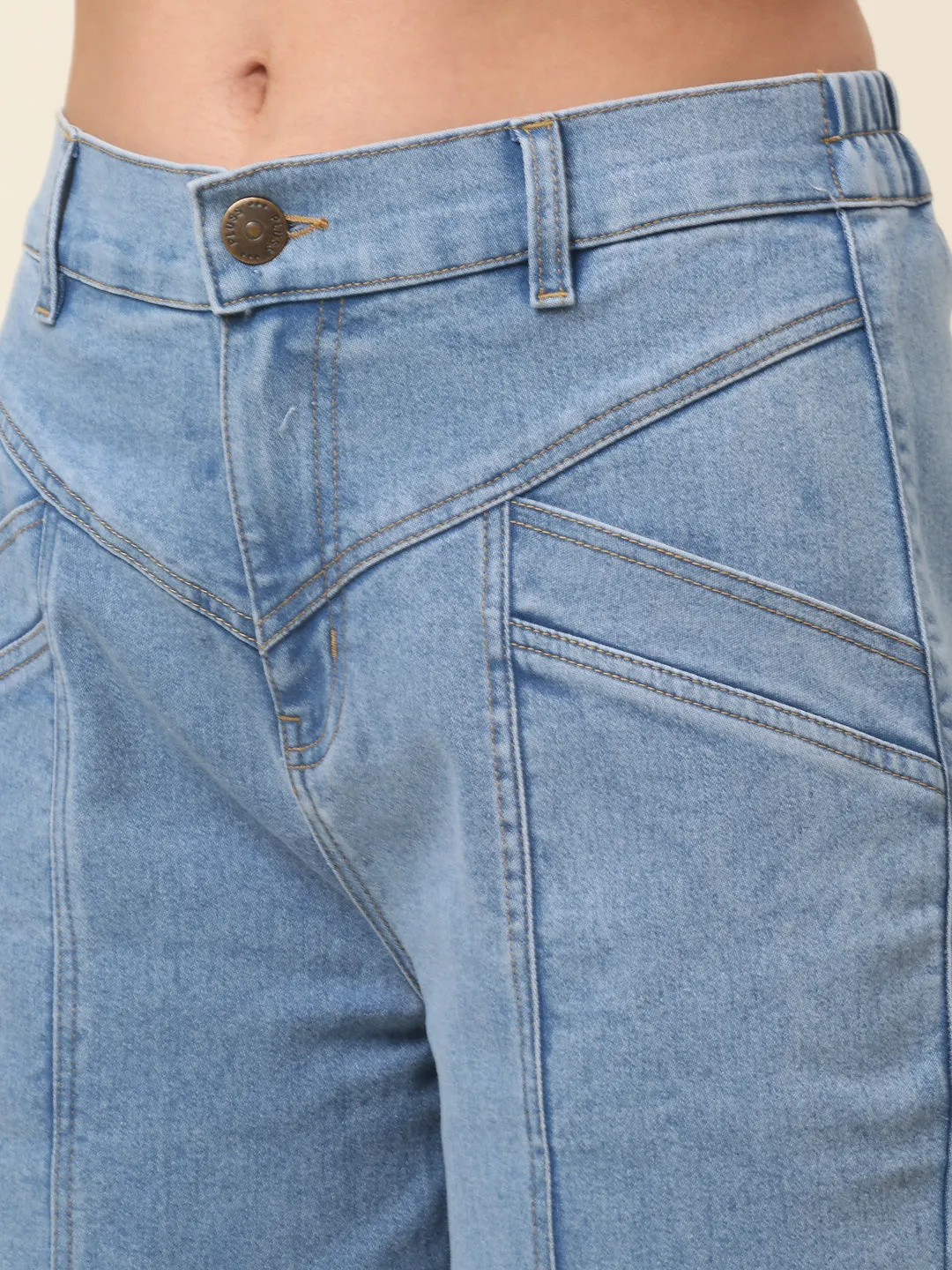plusS Women Blue Light Shade Stretchable Jeans
