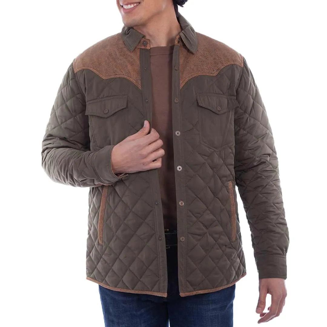 Scully Men's Leather Yoke Quilted Jacket