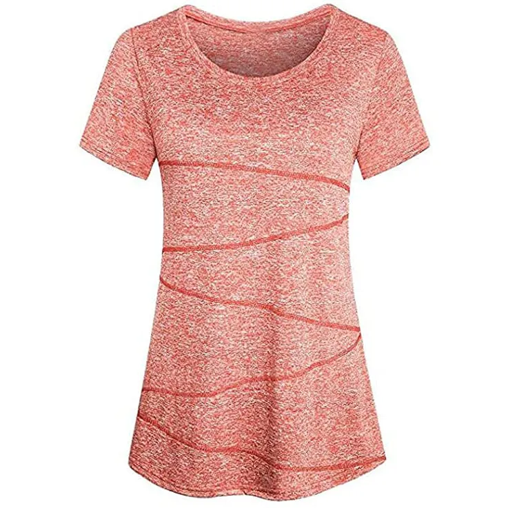 Sidiou Group Anniou Ladies UV Protection UPF 50  Fitness Yoga Sports T-shirt Running Quick-drying Short Sleeve Stretch Top