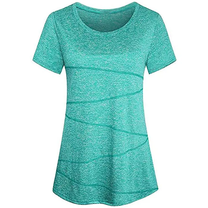 Sidiou Group Anniou Ladies UV Protection UPF 50  Fitness Yoga Sports T-shirt Running Quick-drying Short Sleeve Stretch Top