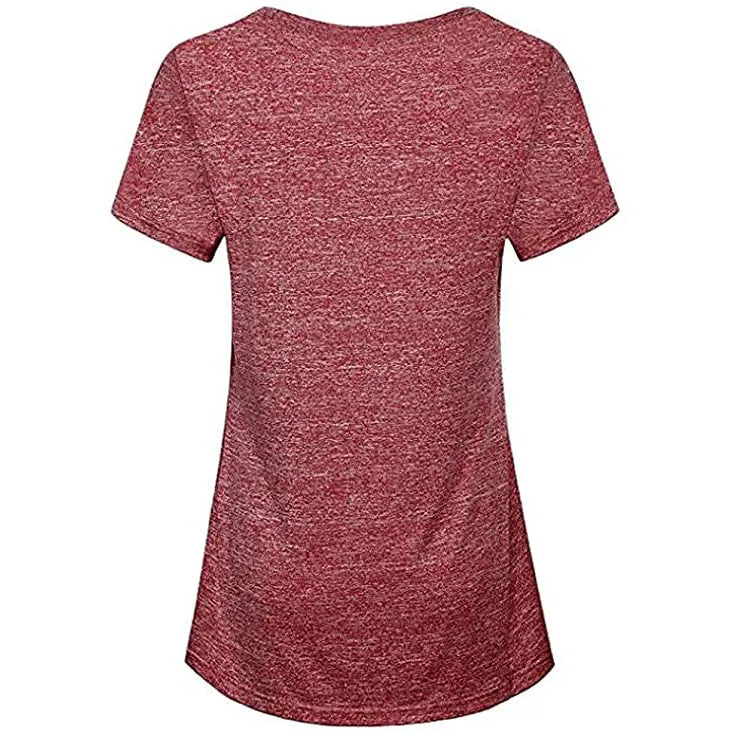 Sidiou Group Anniou Ladies UV Protection UPF 50  Fitness Yoga Sports T-shirt Running Quick-drying Short Sleeve Stretch Top