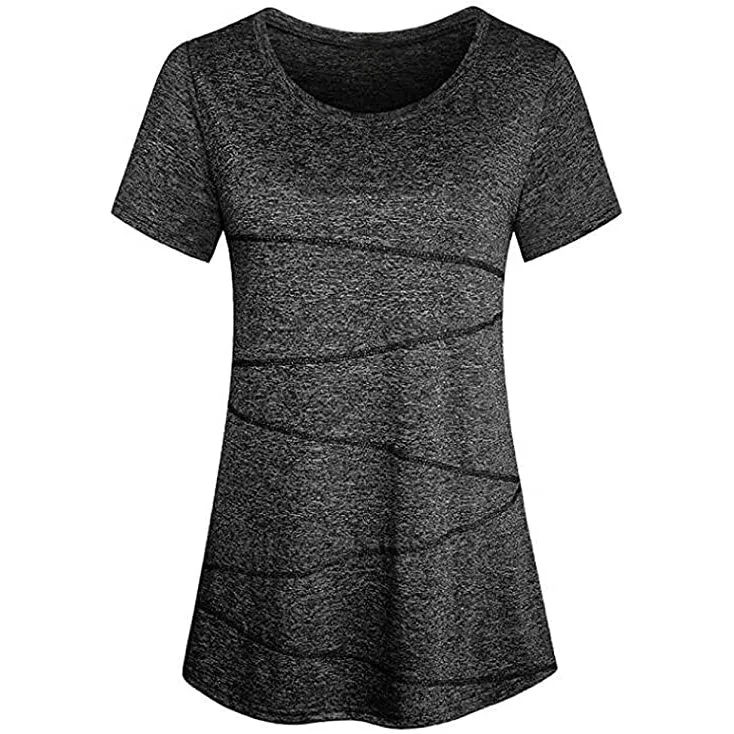 Sidiou Group Anniou Ladies UV Protection UPF 50  Fitness Yoga Sports T-shirt Running Quick-drying Short Sleeve Stretch Top