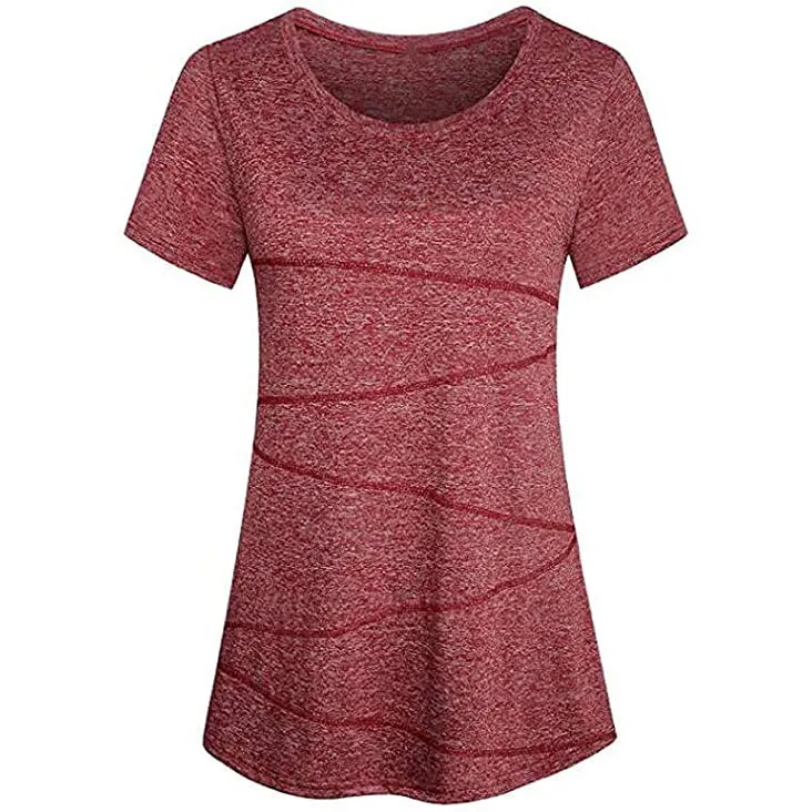 Sidiou Group Anniou Ladies UV Protection UPF 50  Fitness Yoga Sports T-shirt Running Quick-drying Short Sleeve Stretch Top