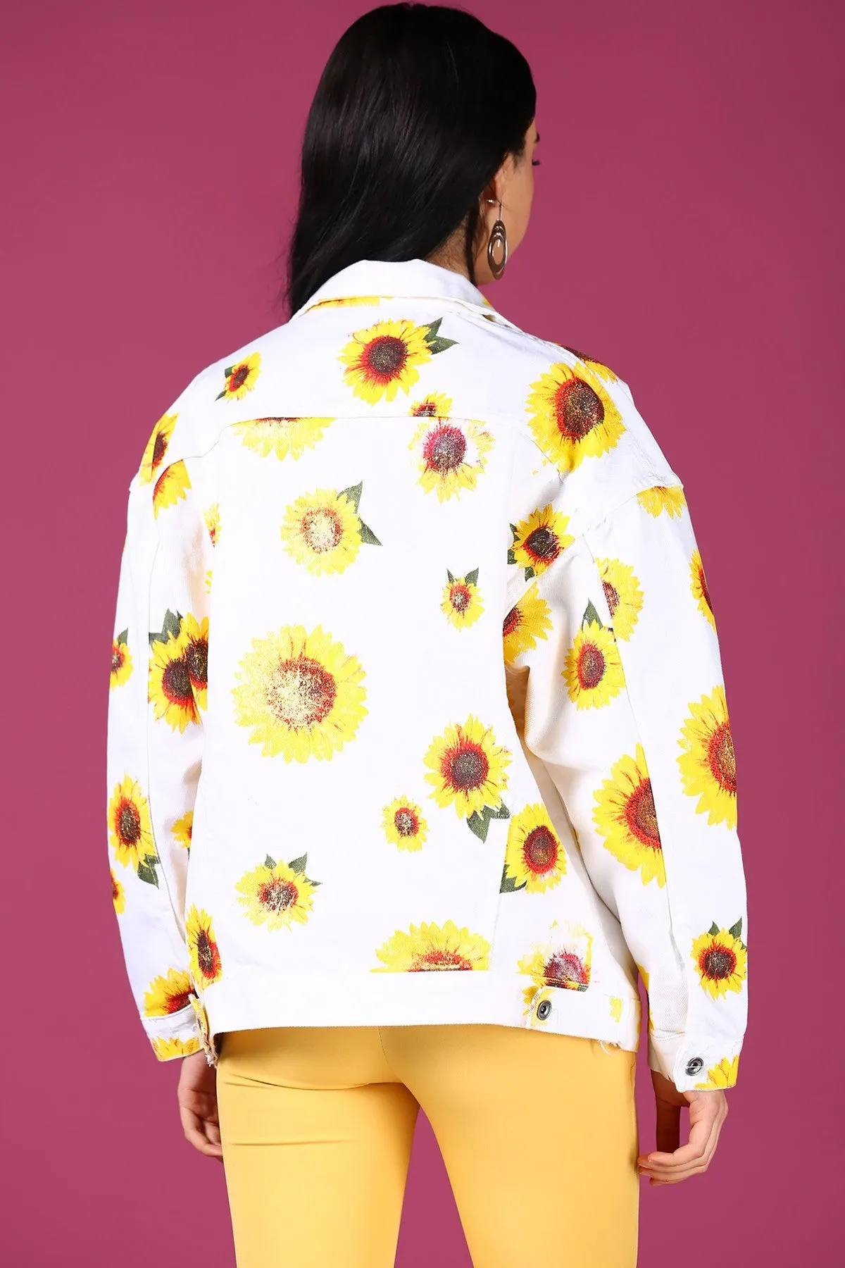 Sidiou Group Pocketed Patterned Denim Jacket