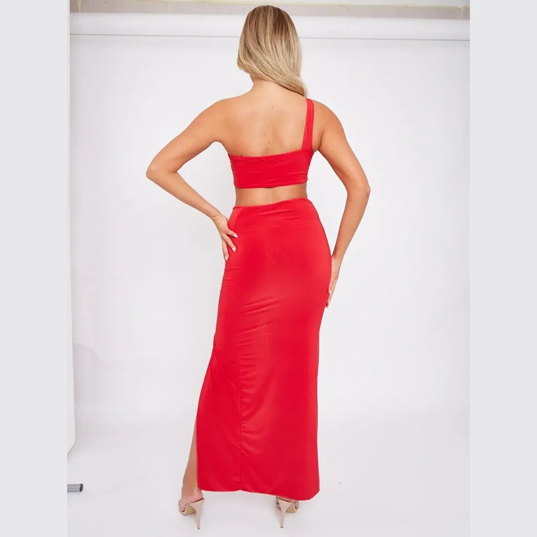 Slinky Cross Top & Twisted Maxi Skirt Co-ord