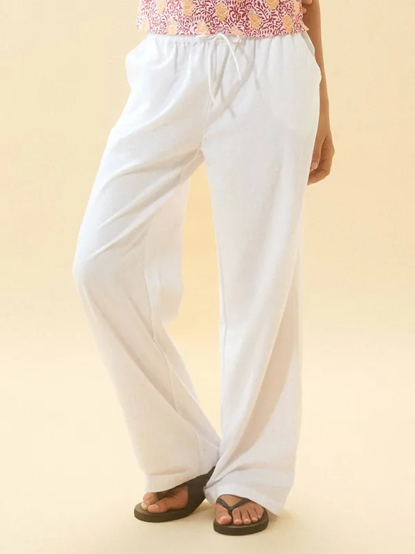Striped loose straight-leg trousers