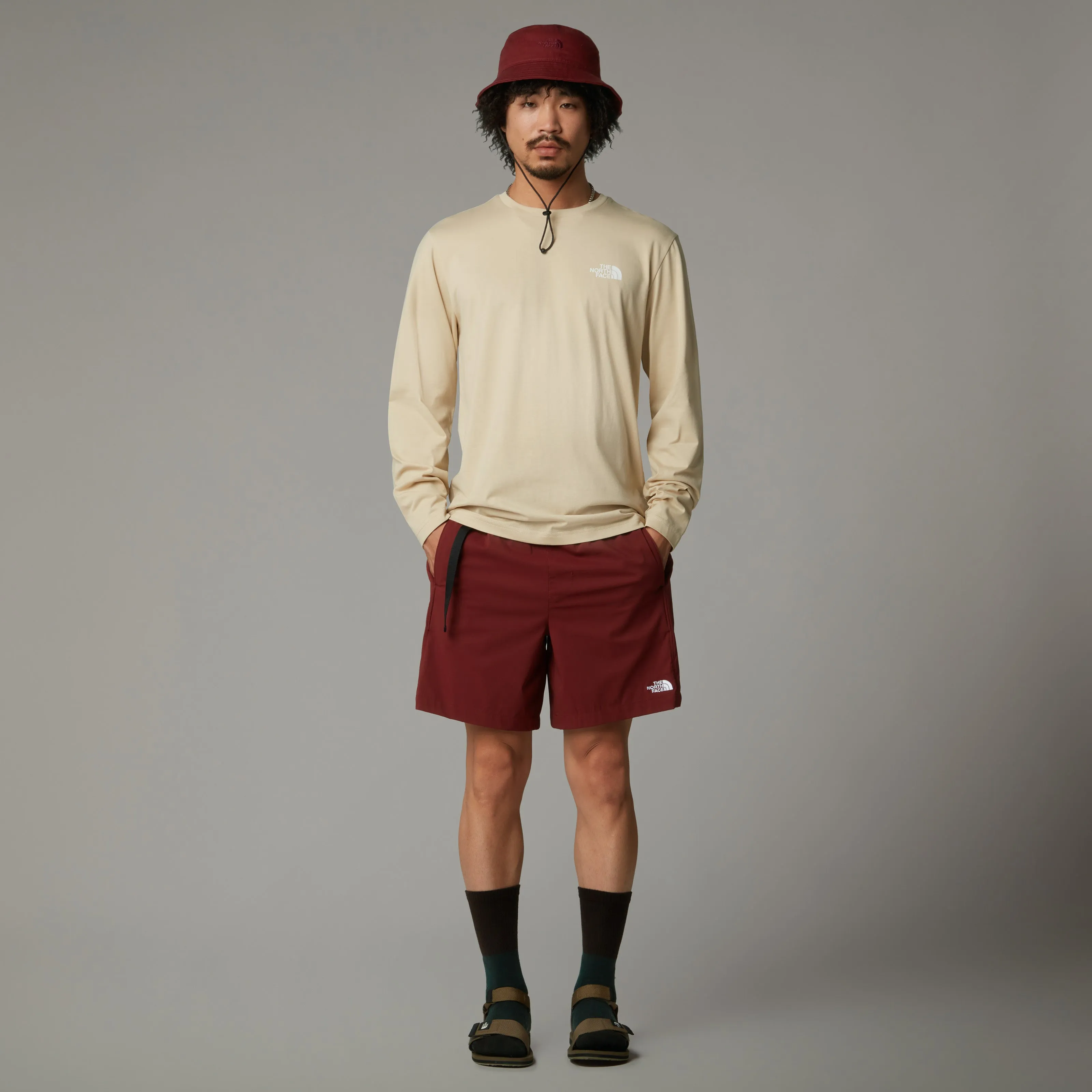 The North Face Simple Dome LONG SLEEVE Men's T-Shirt | Gravel