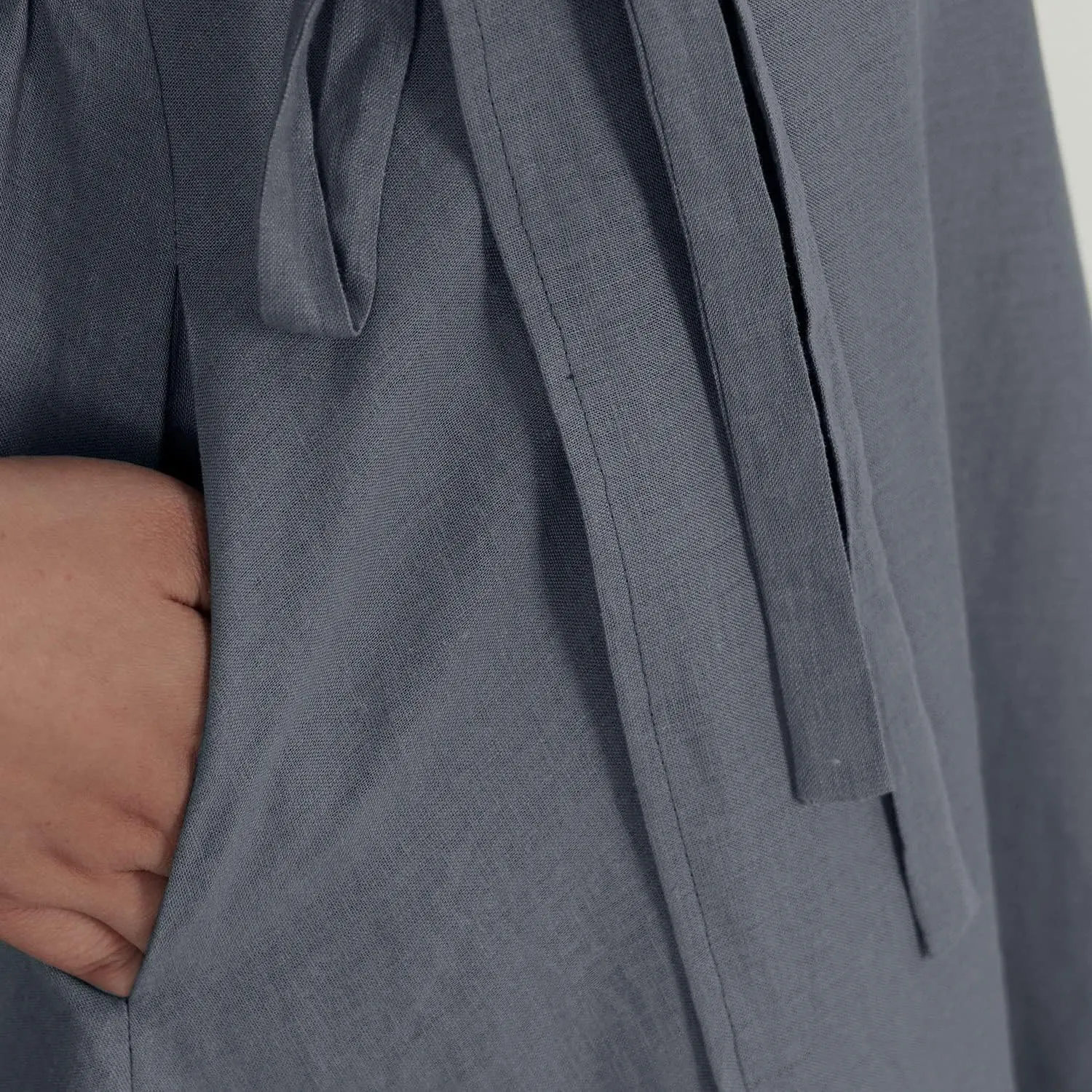 Women's Linen Wrap Skirt Casual Maxi Skirt Vintage A line Linen Skirt