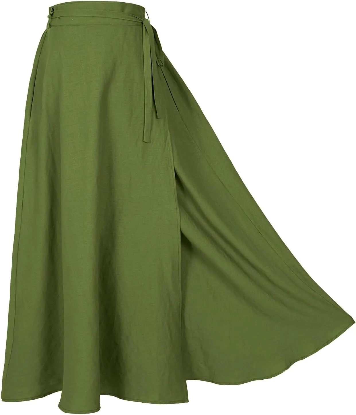 Women's Linen Wrap Skirt Casual Maxi Skirt Vintage A line Linen Skirt