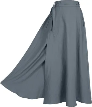 Women's Linen Wrap Skirt Casual Maxi Skirt Vintage A line Linen Skirt